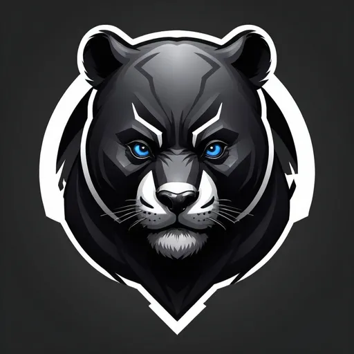 Prompt: Create an E-sport logo that is similar to Black Panther Logo but instead of Panther it is Panda and should be obvious that it is a Panda