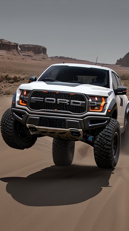 Prompt: You are an expert in creating custom car designs. I want you to design hyper-realistic and cool custom designs of the Ford Raptor T-Rex by Rocars. Make the designs beautiful, and cool to the highest level of realism possible. Your task is to create visually stunning and unique designs that stand out.