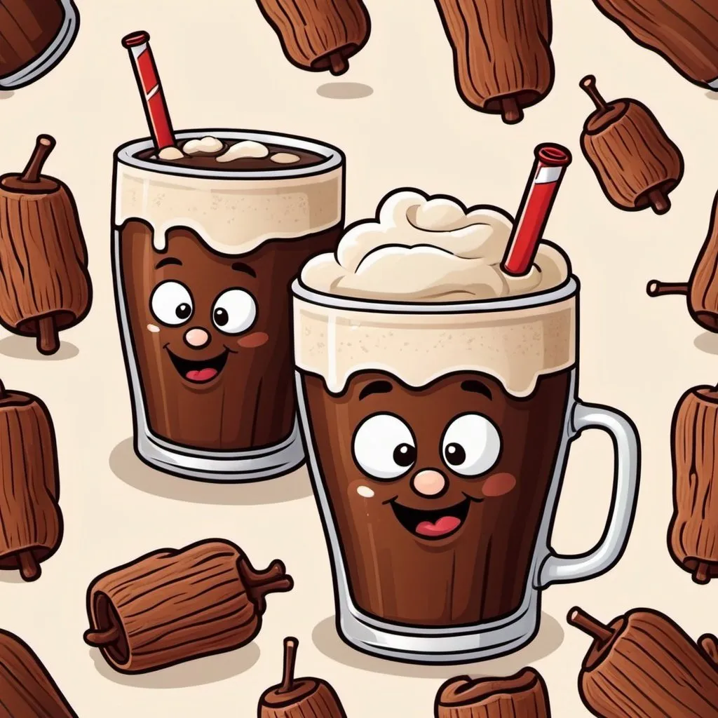 Prompt: cartoon root beer 
