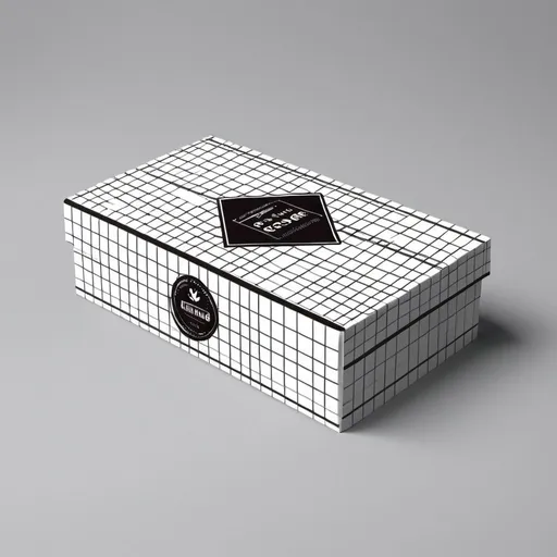 Prompt: Design for a rolling paper box that is minimalistic with checks as the base theme