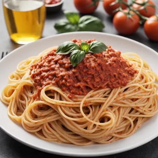 Prompt: Create a picture of a spaghetti meal
