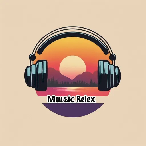 Prompt: LOGO Topic "Music Relax Song"  vintage 90's 