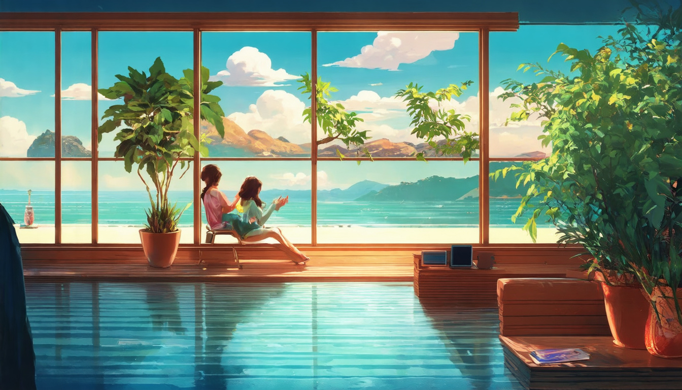 Prompt: lofi, music background relax