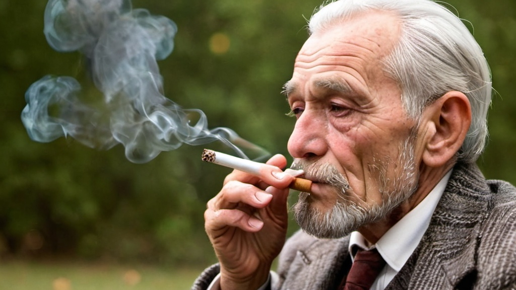 Prompt: Old man smoking vintage