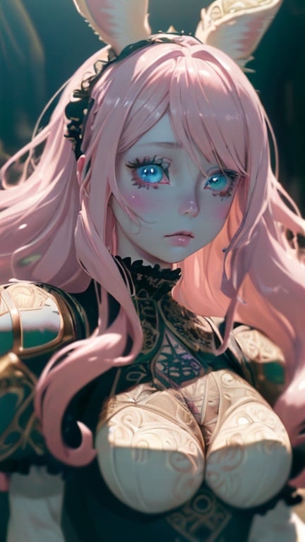 Prompt: plump female viera with long wavy pale pink hair and light blue eyes, wearing gothic lolita clothes, (masterpiece), (extremely intricate:1.3), (realistic), cinematic lighting, detailed skin, highly detailed, extremely delicate and beautiful, 8k, soft lighting, high quality, highres, sharp focus, extremely detailed, during the day,  extremely detailed eyes and face, masterpiece, cinematic lighting, (high detailed skin:1.2), 8k uhd, dslr, soft lighting, high quality, film grain, Fujifilm XT3