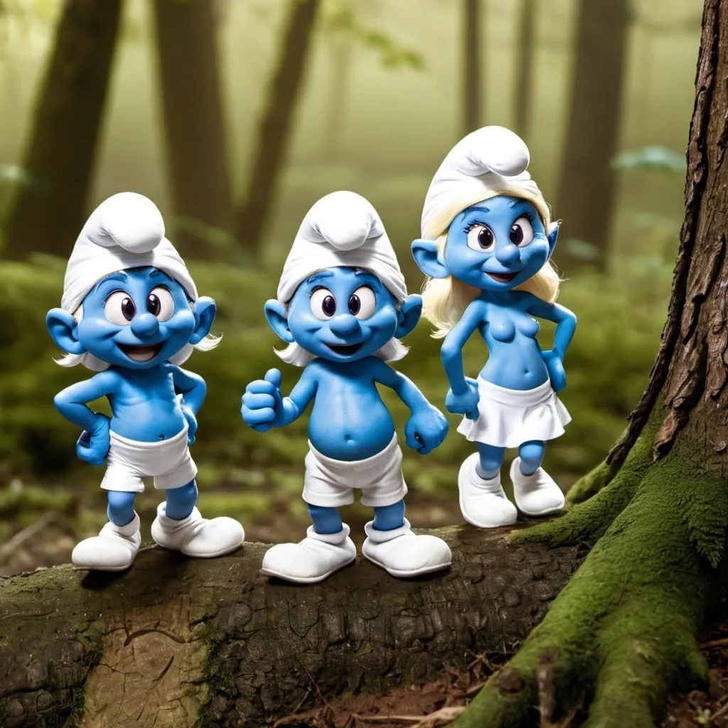 Prompt: 
Smurfs