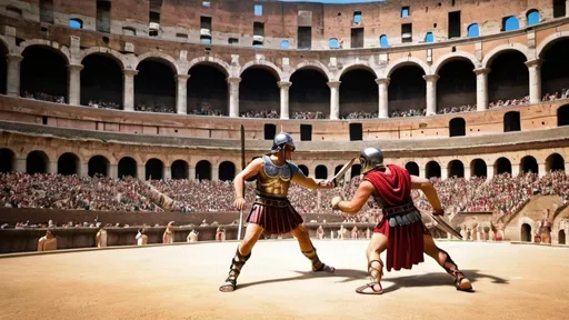 Prompt: a gladiator battle in the roman colisseum in the roman empire