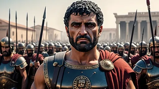 Prompt: Sulla the roman dictator commanding his troops, in very realistic 4k HD quality