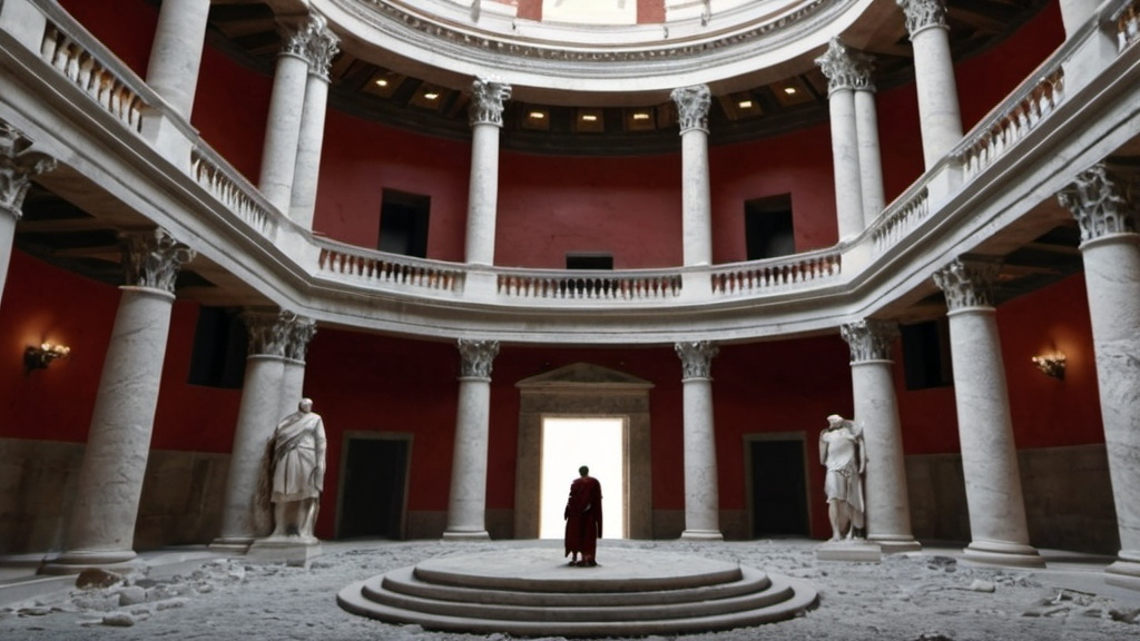 Prompt: Senators of the roman empire inside a roman building, in 4k HD quality