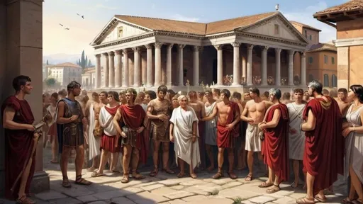 Prompt: rich and poor citizens of the roman empire