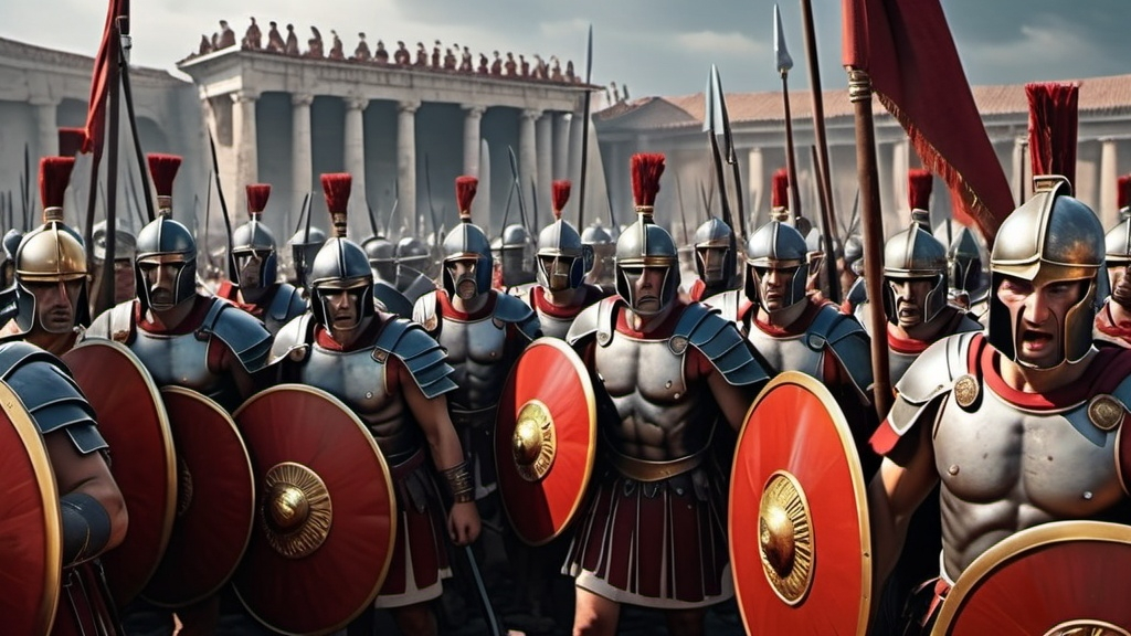 Prompt: The legions of the roman empire with very realistic and well-defined faces, defeated in a battle, in 4k HD quality