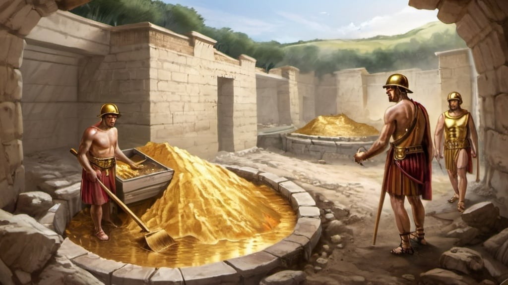 Prompt: gold mining in the roman empire