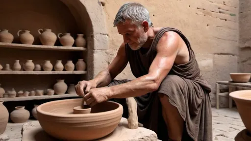 Prompt: a roman citizen making pottery, in 4k HD quality