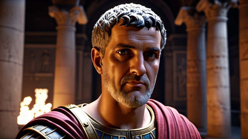 Prompt: suetonius the biographer in an ancient roman city. Extremely realistic faces and in 4k HD quality