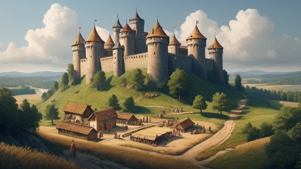 Prompt: feudalism, in 4k HD quality