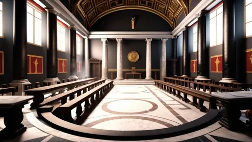 Prompt: An ancient roman court of law, in 4k HD quality