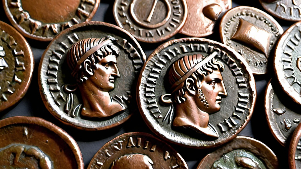 Prompt: ancient roman coins made of copper