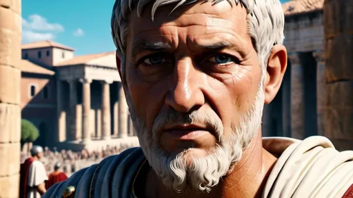 Prompt: Tacitus the historian in an ancient roman city. Extremely realistic faces and in 4k HD quality