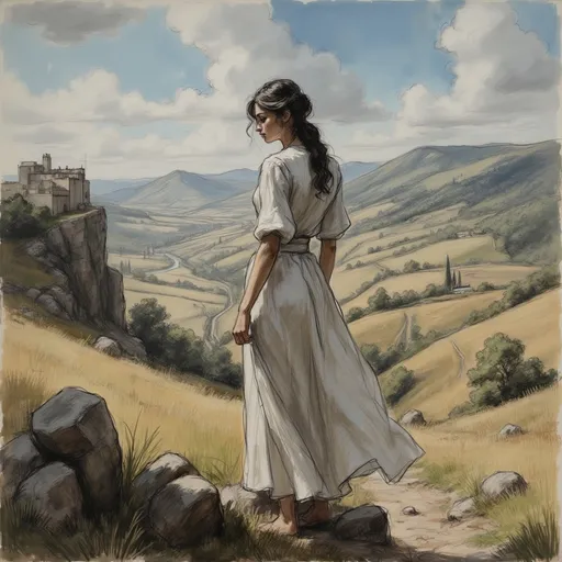 Prompt: <mymodel> DnD, an angel looking at a (((flat lush valley hill))), holding a square and a compass. River, fantasy, heavenly beauty, 8k, high detail, sharp focus,  highly detailed, detailed and high quality background, oil painting, digital painting, Trending on artstation, UHD, 128K, quality, artgerm, highest quality stylized character concept masterpiece, award winning digital 3d, hyper-realistic, intricate, 128K, UHD, HDR, cinematic 3D volumetric, illustration by Marc Simonetti, Carne Griffiths, Conrad Roset, Full HD render + immense detail + dramatic lighting + well lit + fine | ultra - detailed realism, lighting, high - quality, engraved