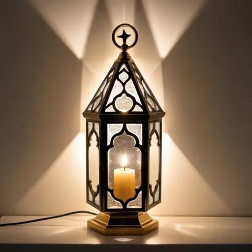 Prompt: a niche in which there is a lamp, the lamp is in a crystal, the crystal is like a shining star, lit from ˹the oil of˺ a blessed olive tree, ˹located˺ neither to the east nor the west,whose oil would almost glow, even without being touched by fire. Light upon light
