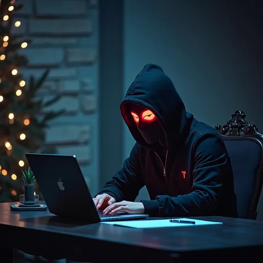 Prompt: Un hacker sentado en una mesa haciendo un ataque phising