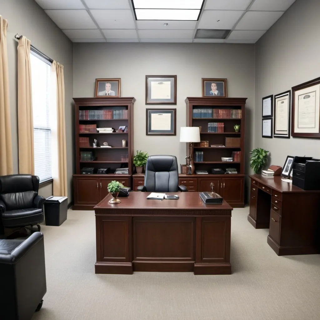 Prompt: An office of director of high school. Modern. professional