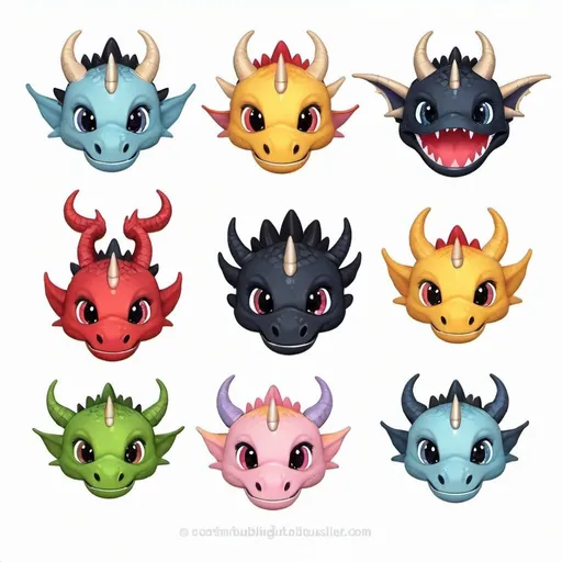 Prompt: Cute black Dragon head