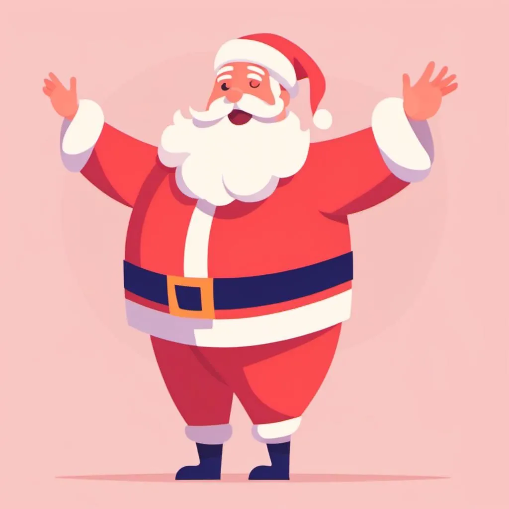 Prompt: <mymodel> as Santa claus standing up facing forward with arms open wide and legs spread apart