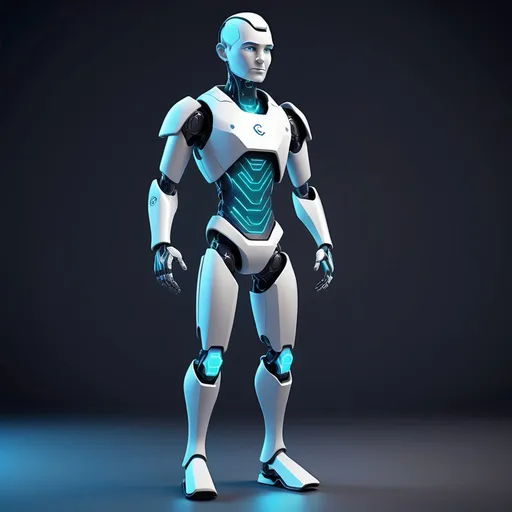 Prompt: Design of a 3D avatar Character Concept: Cipher Nexus is a cutting-edge AI developed by the national cybersecurity agency to assist in crisis management. It is designed to guide participants through challenges with a mix of intelligence and a touch of personality, making the experience more engaging let him have bony tail