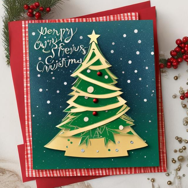 Prompt: Christmas tree card wish
