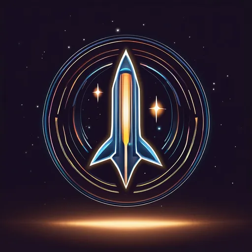 Prompt: starship glowing logo design