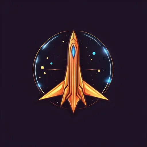 Prompt: starship glowing logo design