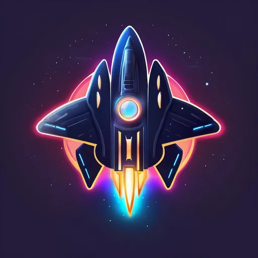 Prompt: spaceship glowing logo design
