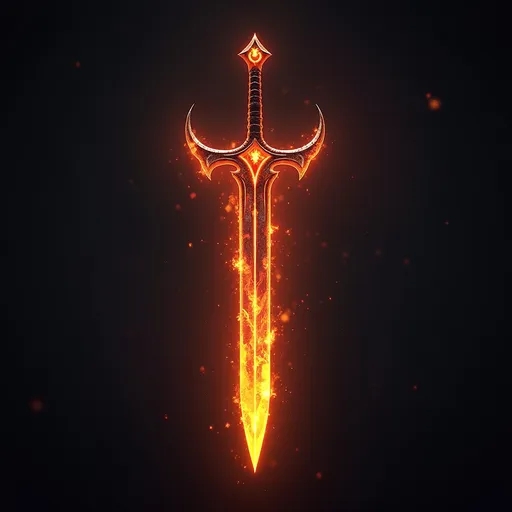 Prompt: time dragon glowing sword blade logo design