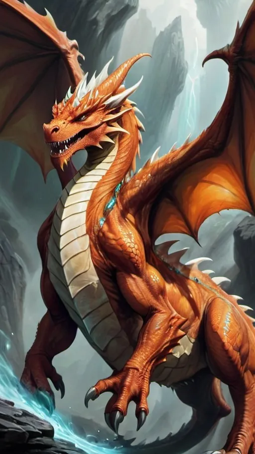 Prompt: dragons fantasy art energy elemental dragon