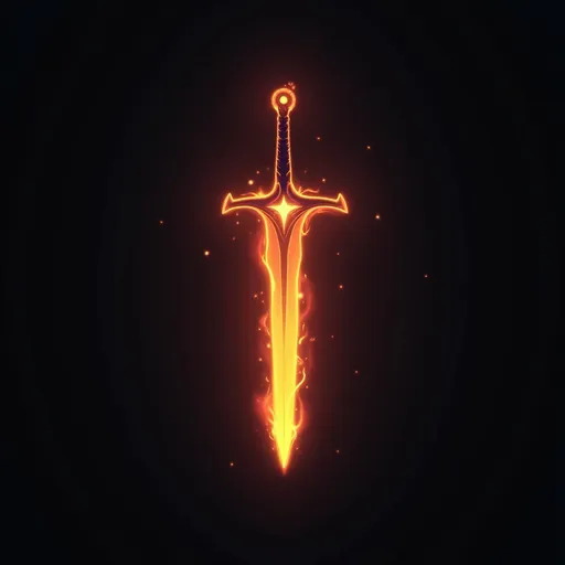 Prompt: time glowing sword logo design