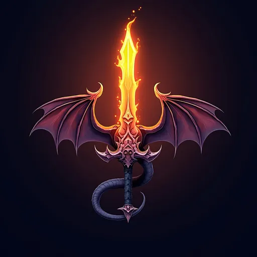 Prompt: time dragon glowing sword logo design