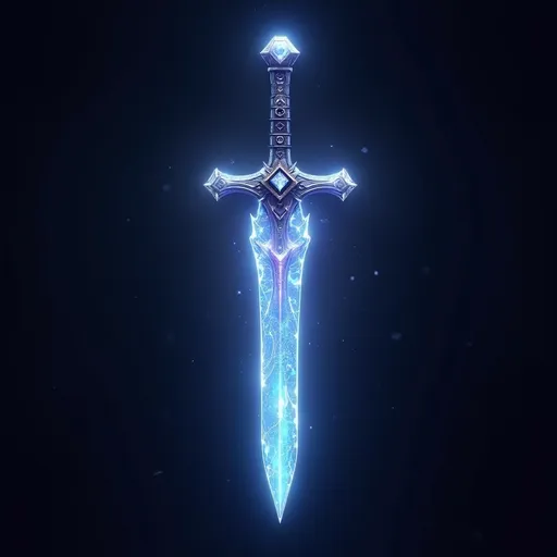 Prompt: diamond glowing sword logo design