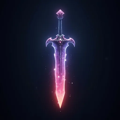 Prompt: crystal glowing sword logo design