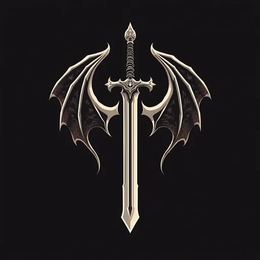 Prompt: dragon sword logo design