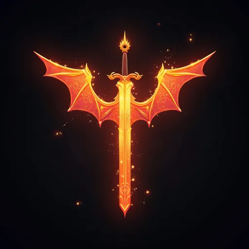 Prompt: time dragon glowing sword logo design