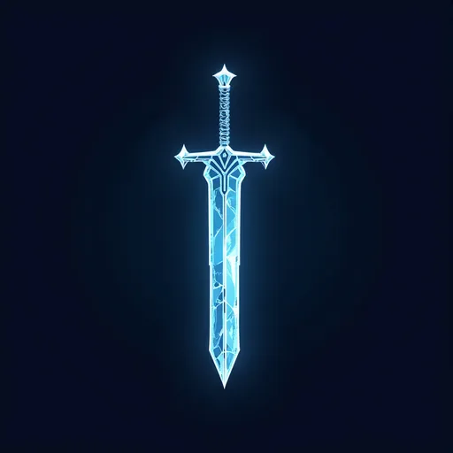 Prompt: ice sword logo design