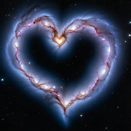 Prompt: PICTURE OF GALAXY THAT LOOKS LIKE A HEART