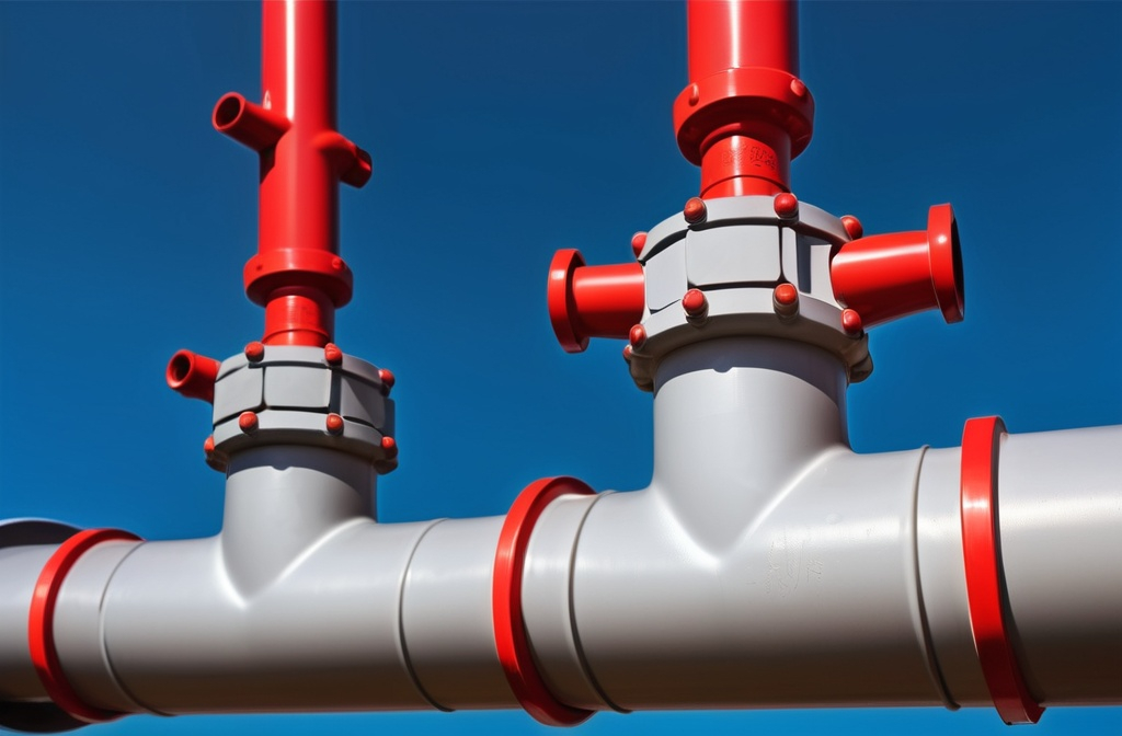 Prompt: a large pipe with a red valve and a red valve on it's side and a red valve on the other side, Andries Stock, precisionism, oil, a stock photo