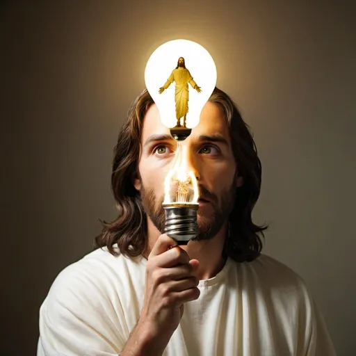 Prompt: Jesus as a light bulb