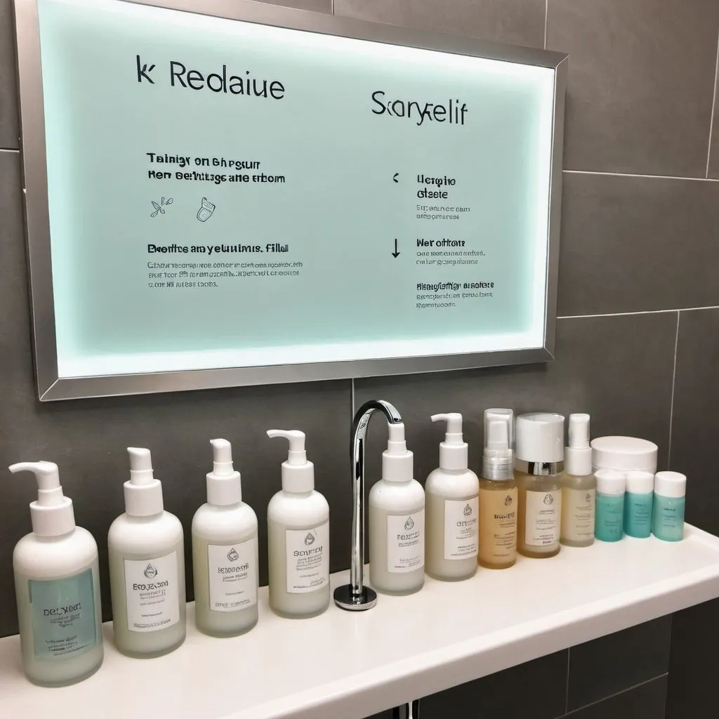 Prompt: a skincare refill station
