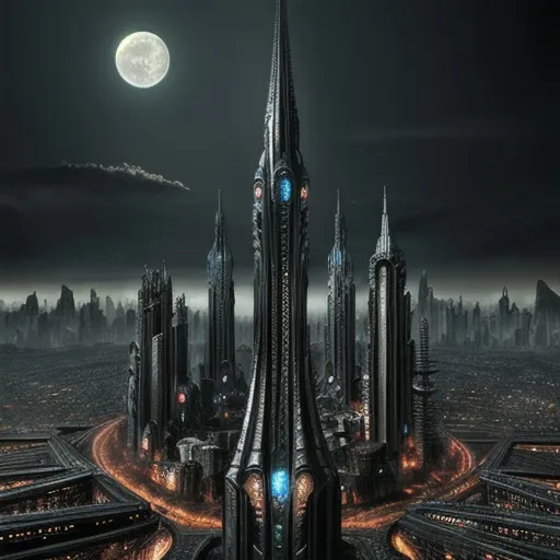 Prompt: fantasy, wonder, magic, giger city style, cityscape, vibrant, skyline, photorealistic