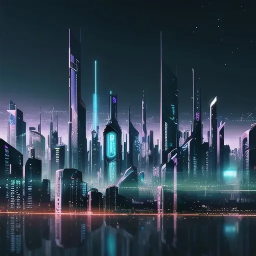 Prompt: futuristic, fantastic, cyberpunk style, cityscape, vibrant, skyline, photorealistic