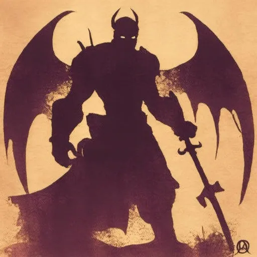 Prompt: <mymodel> The image of a knight in the silhouette of a dragon