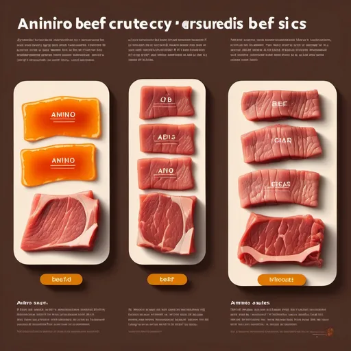 Prompt: "Scientific infographic, flat design, split-screen illustration:

Left panel: Soy sauce marinated beef slices with golden charred edges, labeled 'Amino acids directly react'.

Right panel: Sugar-marinated beef slices after 2-hour resting, labeled 'Hydrolysis generates reducing sugars'.
Warm color palette (orange, brown), clean lines, minimalistic annotations.